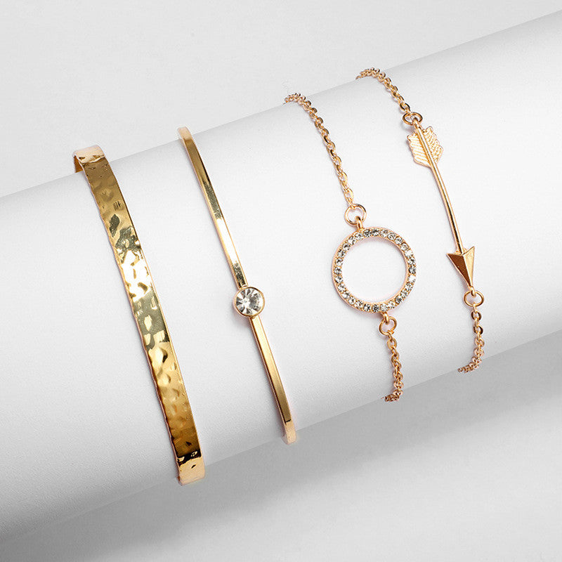 Gold Plated Contemporary Bracelets – Pack of 4