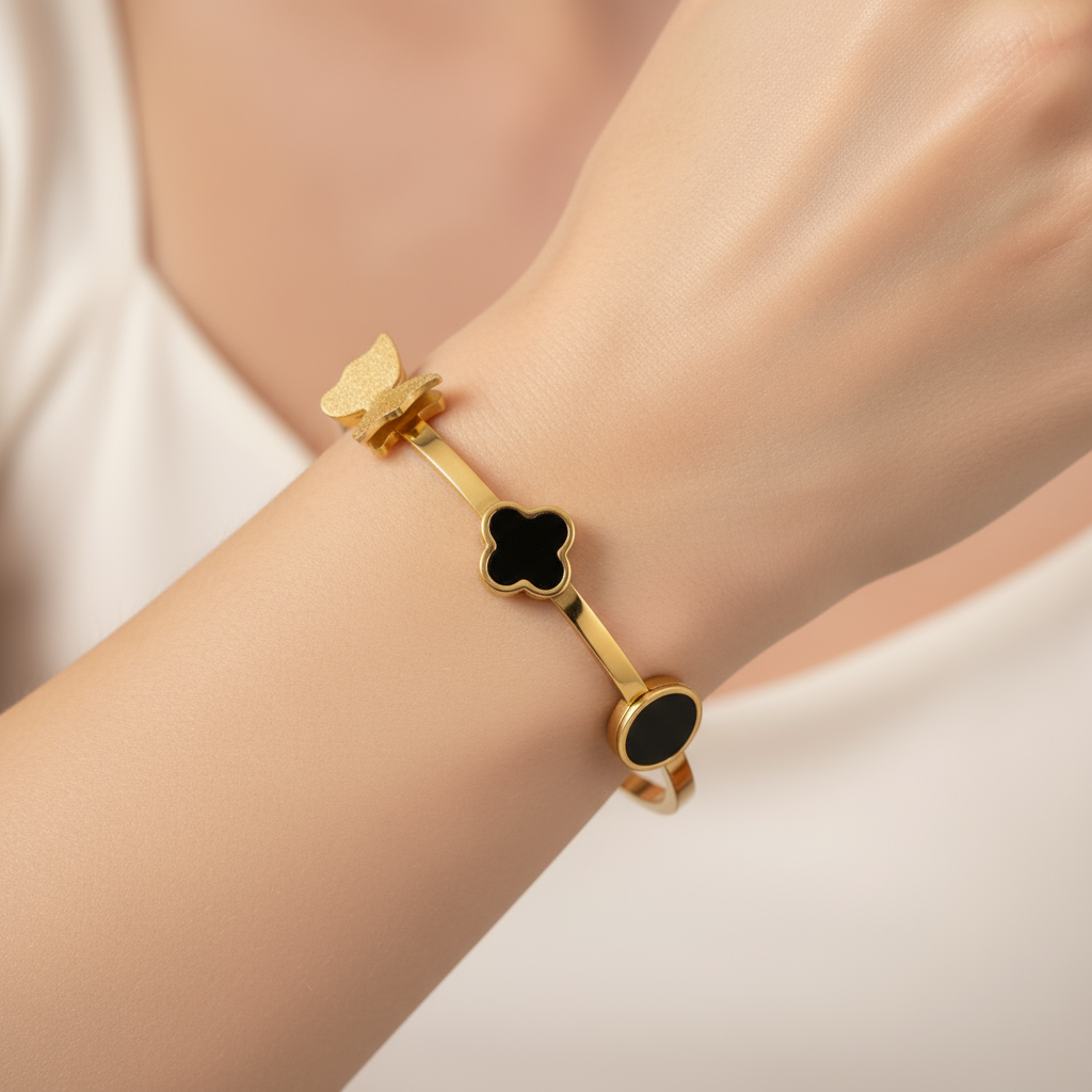 Gold Plated Clover Bracelet