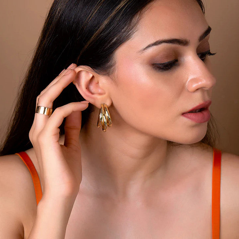 Gold & Silver Plated Contemporary Hoop Earrings – Women’s Jewelry