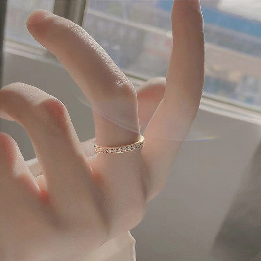 Rose Gold Plated Diamond Studded Korean Ring