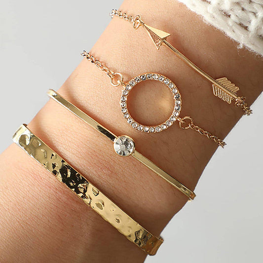 Gold Plated Contemporary Bracelets – Pack of 4