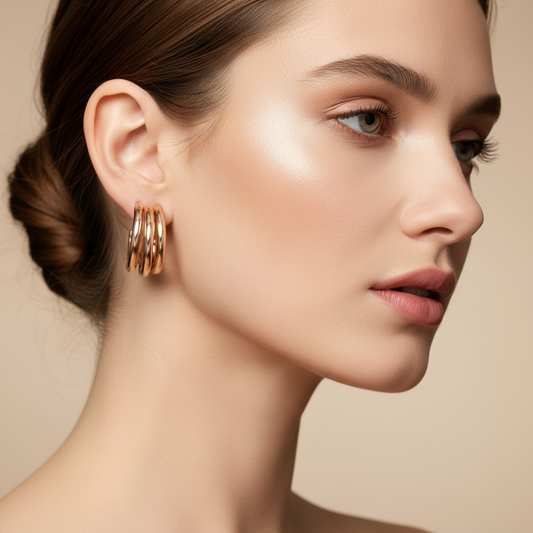 Gold & Silver Plated Contemporary Hoop Earrings – Women’s Jewelry