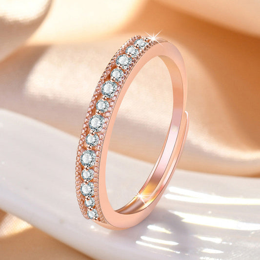 Rose Gold Plated Diamond Studded Korean Ring