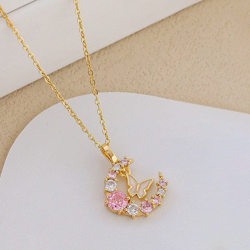 Steel Butterfly-Moon Themed Pendant