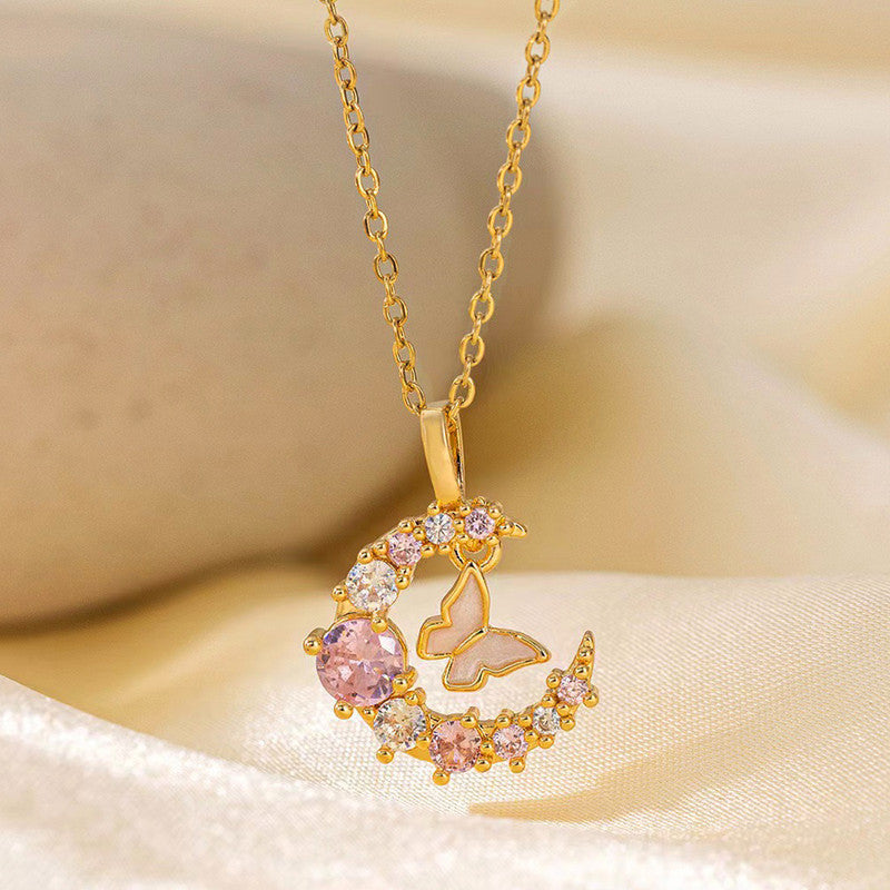 Steel Butterfly-Moon Themed Pendant