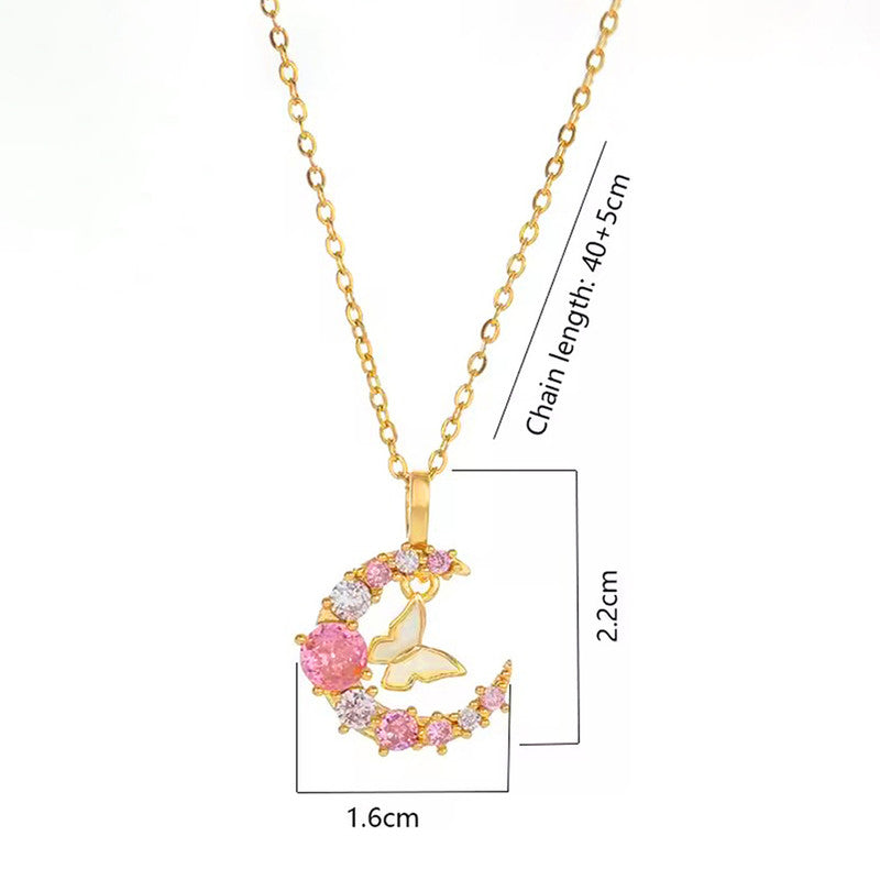 Steel Butterfly-Moon Themed Pendant