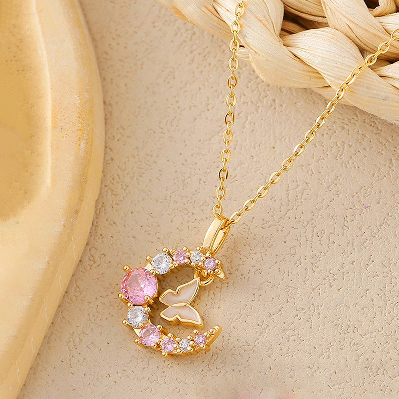 Steel Butterfly-Moon Themed Pendant