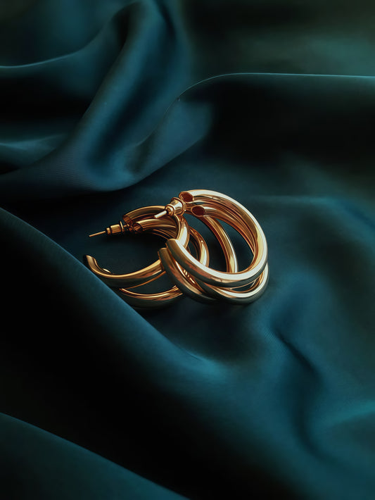 Gold & Silver Plated Contemporary Hoop Earrings – Women’s Jewelry