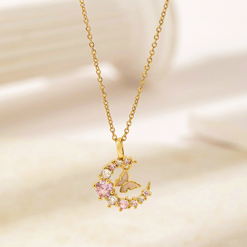 Steel Butterfly-Moon Themed Pendant