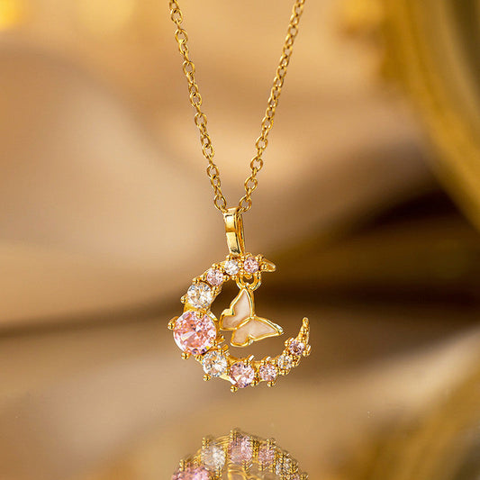 Steel Butterfly-Moon Themed Pendant